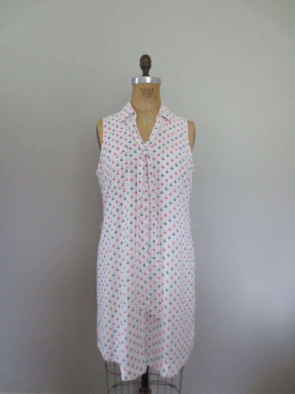 Express Nautical Button Front Summer Shirt Dress